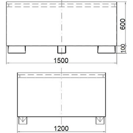 Meva Auffangwanne für den IBC-Palettenbehälter MAUZER 1000 l – verzinkt Auffangwanne für den IBC-Palettenbehälter