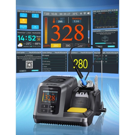 Präzisions-Lötstation Aixun T320 200 W, Lötkolben mit Spitzen C210 und C245 von Techrebal