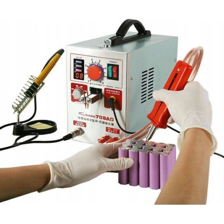 Rosfix Impuls-Punktschweißgerät für Batteriezellen, Lötkolben T12 SUNKKO 709AD