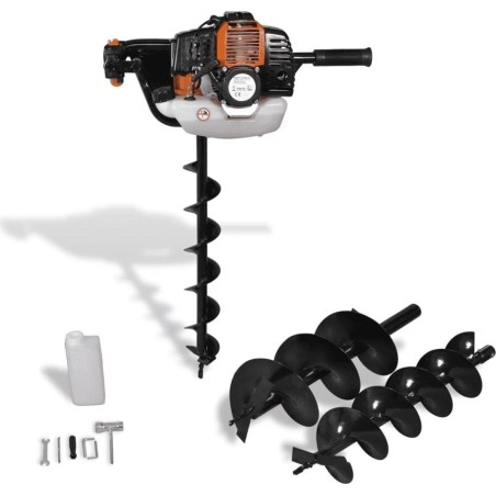 vidaXL Erdbohrer, orange, 140340