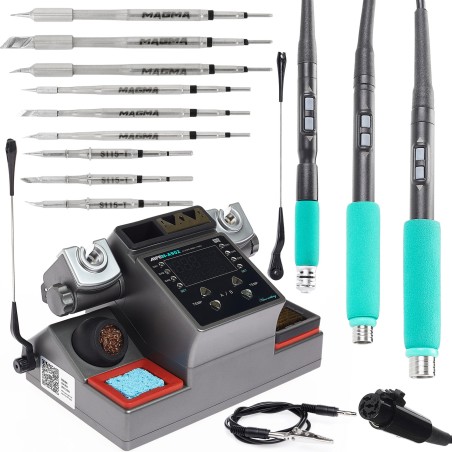 Präzisions-Lötstation 350 W Aifen A902 mit 3 Lötkolben (C115, C210, C245) und 9 Lötspitzen