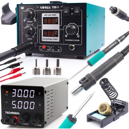 Professionelle 2-in-1-Lötstation Yihua 706 II + Netzteil 30 V, 5 A