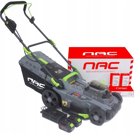 NAC. Akku-Rasenmäher, Schnittbreite 37 cm, 2x20 V, 2x4 Ah