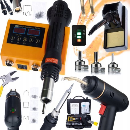 Rosfix 2-in-1-Lötstation: Rosfix 660W Heißluftlötkolben + Akku-Tacker