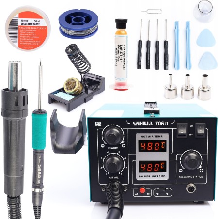 Heißluft-Lötstation Yihua 706 II Lötkolben Lötpaste Flussmittel Zinn Werkzeuge