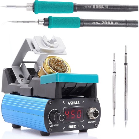 Professionelle Lötstation Yihua 982-I für Lötkolbenspitzen T210 und T245 sowie Zubehör