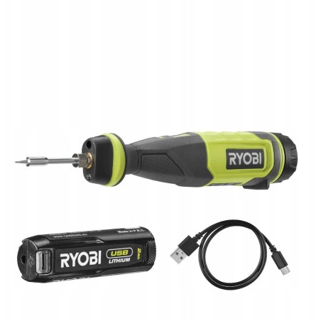 Akku-Lötkolben RYOBI RSI4-120G, 4,0 V, 2,0 Ah Li-Ion, 460 °C, inklusive Lötkolben