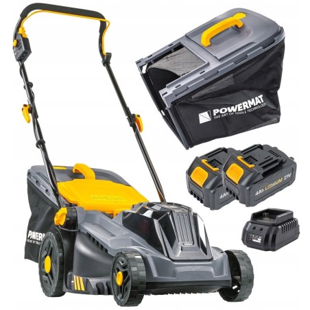 AKKU-RASENMÄHER 20 V, 4 Ah, Ladegerät, 2 Akkus, leistungsstark, großer Grasfangkorb (42 l)