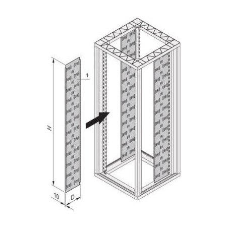 SCHROFF Eurorack-Kabelpanel, RAL 7021, 43 HE, 1934H, 150 W