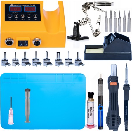 Rosfix LÖTSTATION LÖTSTIFT LÖTMATTE LÖTSPITZEN DÜSEN ABSAUGVORRICHTUNG DRITTE HAND FLUSSSTOFF