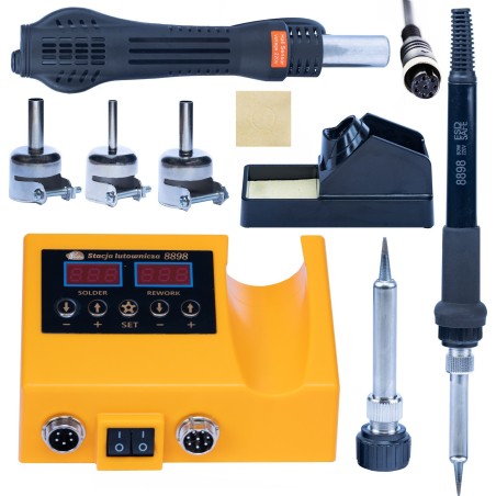 Rosfix Lötstation Heißluftlötkolben Absaugvorrichtung Düsen Lötspitzen Zinn Reinigungsstift Pinzette
