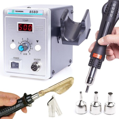 Kunststoffschweißgerät, Lötstation mit Lötspitze 858D, Kunststofflötkolben