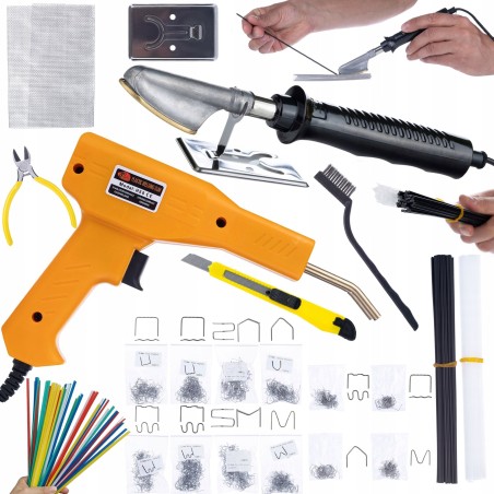 Rosfix Lötkolben, Kunststoff-Lötkolben + Heftgerät mit 200 Heftklammern + 800 Heftklammern + Klebstoff-Set