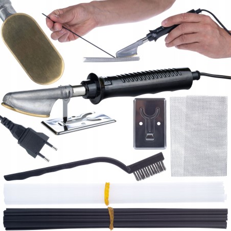 Rosfix Lötkolben, Kunststoff-Lötkolben + Heftgerät mit 200 Heftklammern + 800 Heftklammern + Klebstoff-Set
