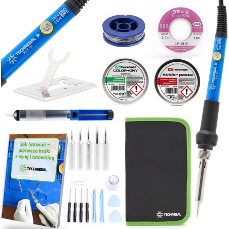 Präzisionslötkolben mit Display und Spitzenetui, 60 W, Set von Techrebal