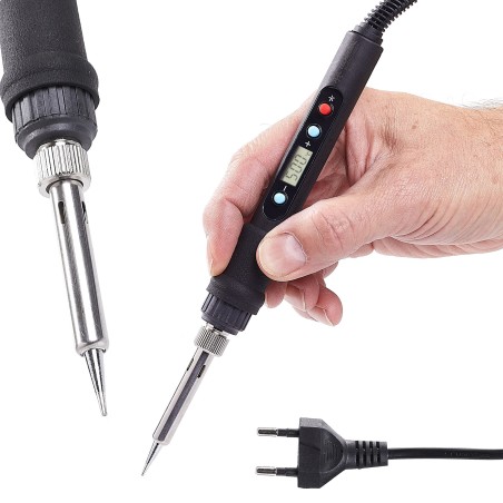 Techrebal TBC80W Lötkolben mit LCD-Display, 5 Spitzen, 900 m, Zubehör