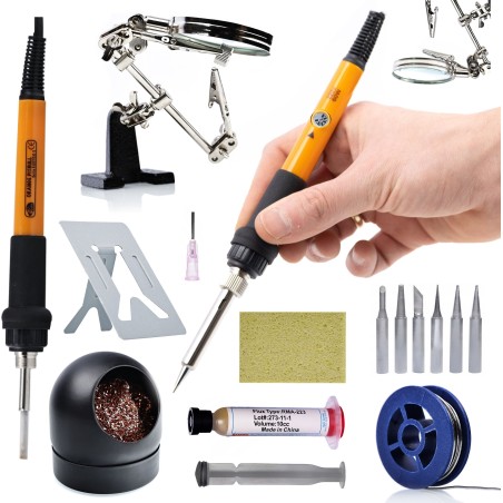 Rosfix SET: LÖTSTECKER, ROTATIONSTECHNIK, UNTERSTELLER, ZINN, REINIGER, DRITTE HAND, FLUSSSTOFF
