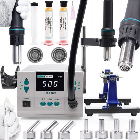 Heißluftstation Aifen 861DW – Schweißgerät mit Kolbenhalterung und Leiterplatte
