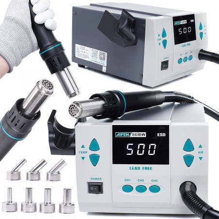 Heißluftstation Aifen 861DW – Schweißgerät mit Kolbenhalterung und Leiterplatte