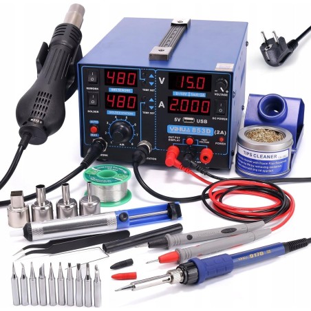 Yihua YIHUA Lötstation 853D 2 A USB SMD, Heißluft-Lötstation