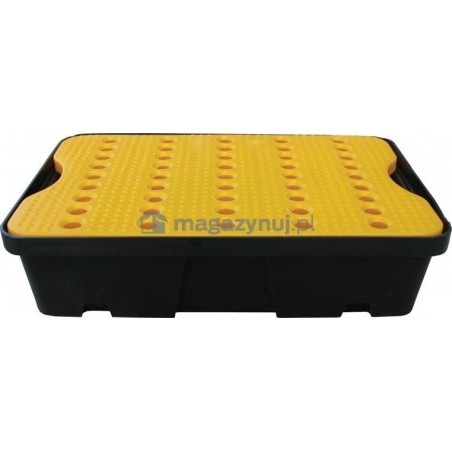 Topserw Auffangwanne mit Gitterrost, Fassungsvermögen 20 l, Maße 600 x 400 x 155 mm (schwarzer Gitterrost)