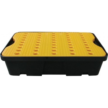 Topserw Auffangwanne mit Gitterrost, Fassungsvermögen 20 l, Maße 600 x 400 x 155 mm (gelber Gitterrost)