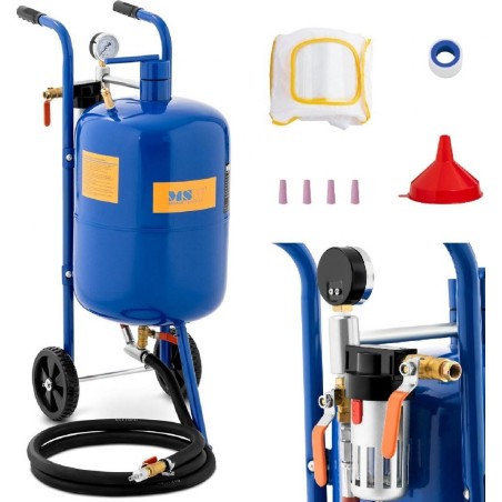MSW Mobiler Siphon-Sandstreuer mit Druckregelung 60–125 psi, 40 l