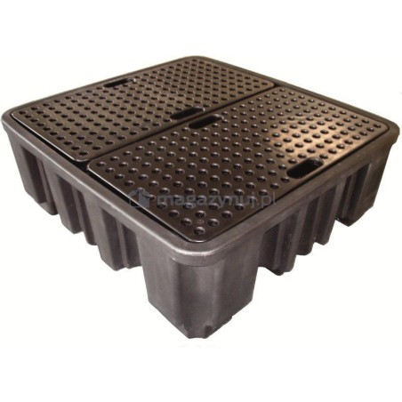 Topserw Auffangwanne für 4 Fässer mit einem Fassungsvermögen von 485 l, Abmessungen: 1380 x 1290 x 480 mm