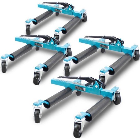 Bituxx Set aus 4 Rangierwagen mit mechanischem Hubmechanismus für bis zu 560 kg/Stück