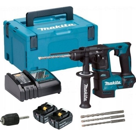 Makita Akku-Bohrhammer DHR171RAJ, 18 Volt – blau/schwarz, MAKPAC, 2x Li-Ionen-Akku 2,0 Ah – DHR171RA