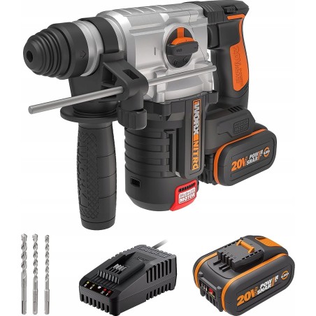 Bohrschrauber Worx Akku-Schlagbohrmaschine WORX NITRO WX380 20 V im Set mit 2x4 Ah