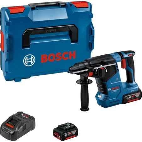 Bosch Akku-Bohrhammer GBH 18V-24 C Professional, 18 V (blau/schwarz, 2 Li-Ionen-Akkus à 5,0 Ah, Bluetooth,