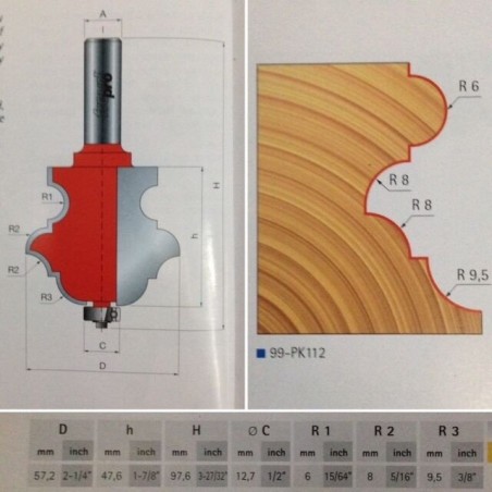 Fräser 99-PK112P 54,7 × 12,0 R6/8/10