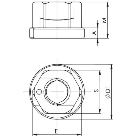 AMF TWINNUT-Mutter mit Flansch 6333S M24 AMF