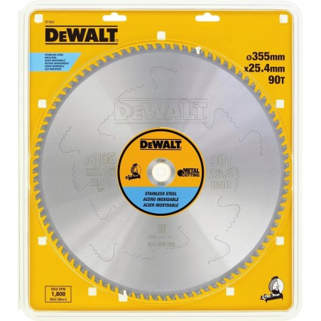 Dewalt HM-Metallsäge 355 x 25,4 mm, 90°, Edelstahl, 3–25 mm/