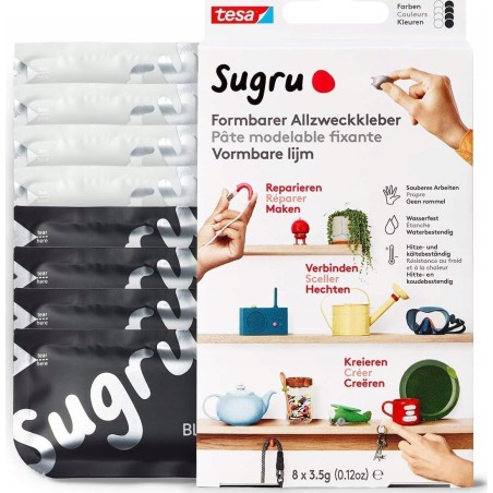 Tesa-Klebepistole tesa Sugru formbarer Allzweckkleber 8er-Pack Schwarz/Weiß