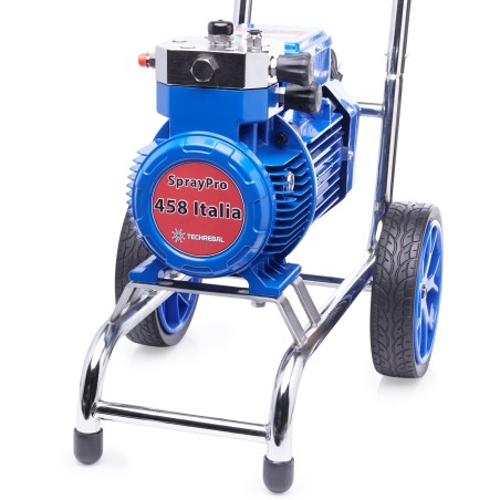 Großes, leistungsstarkes Farbspritzgerät, 4500 W, 28 l/min, 15 m Schlauch, 3 Düsen, Lanze, Edelstahlrahmen