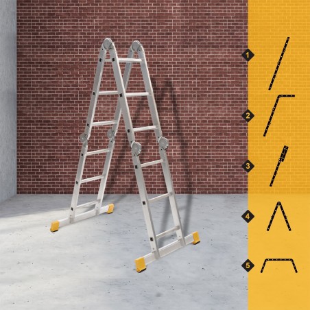 Forte UNIVERSAL JOIMTED 4-teilige Leiter 4×3