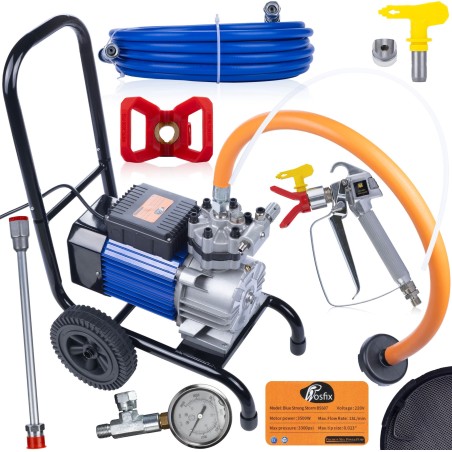Rosfix PROFESSIONELLE FARBSPRITZANLAGE FÜR LACKIERARBEITEN 18 L/MIN 3500 W HQ LANCA-SPRITZPISTOLE