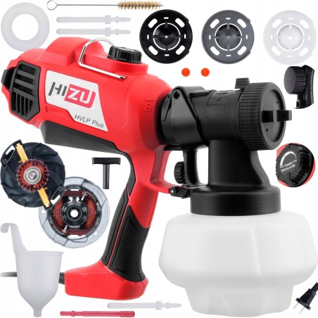 WANDSPRITZPISTOLE LACKIERANLAGE 4 DÜSEN 200 DIN 700 W GROSSES SET HIZU