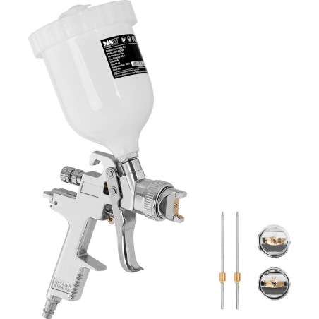 MSW Lackierpistole für Spritzlackierung, HVLP, 3 Düsen, 600 ml, 3,5–5 bar Lackierpistole für Spritzlackierung