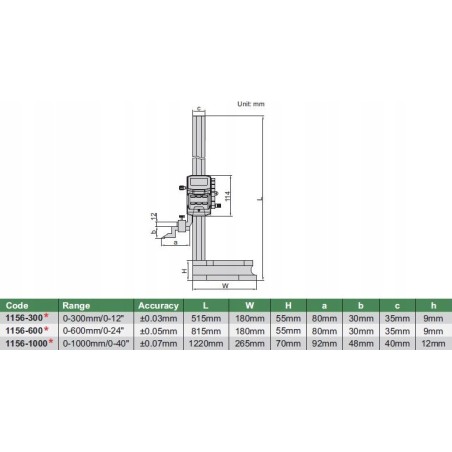 Insize DIGITALES HÖHENMESSGERÄT 0–300 MM MIT KURBEL