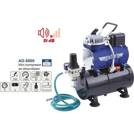 Adler ADLER KOMPRESSOR / MINI-KOMPRESSOR FÜR AIRBRUSH-GERÄTE AD-5000