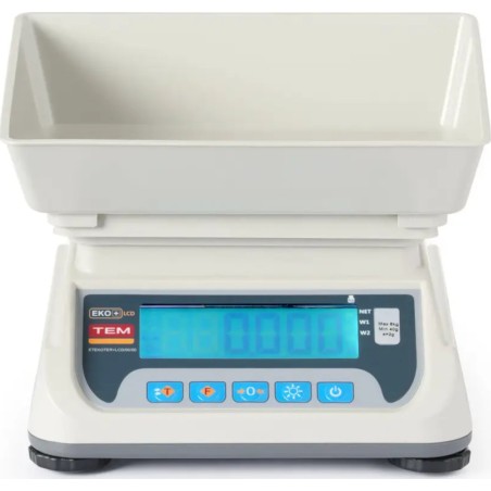 TEM Küchenwaage mit Eichzulassung M LCD RS232 ECO+ 15 kg / 5 g Küchenwaage mit Eichzulassung M LCD RS232 ECO+ 15 k