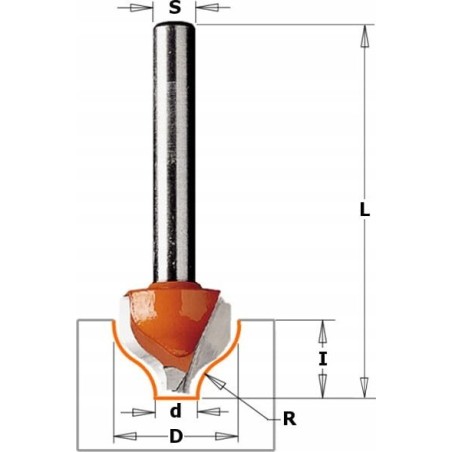 CMT-Fräser CMT HM CUTTER D19 d6,35 R3,2 I13S12.. DECORATIVE.
