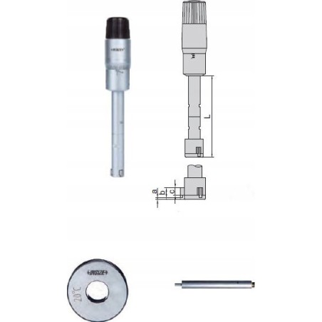 Insize 3-Punkt-Mittelstück, analog, 30–40