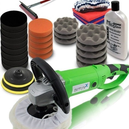 Bituxx PROFESSIONELLE AUTOPOLIERMASCHINE 1200 W MIT ZUBEHÖRSET