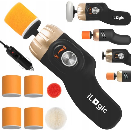 iLogic MINI AUTOPOLIERMASCHINE Poliermaschine mit 4 Schwämmen
