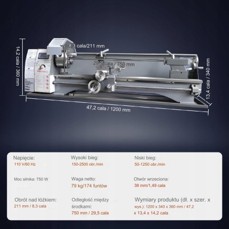 750-W-Tischdrehmaschine für Metall