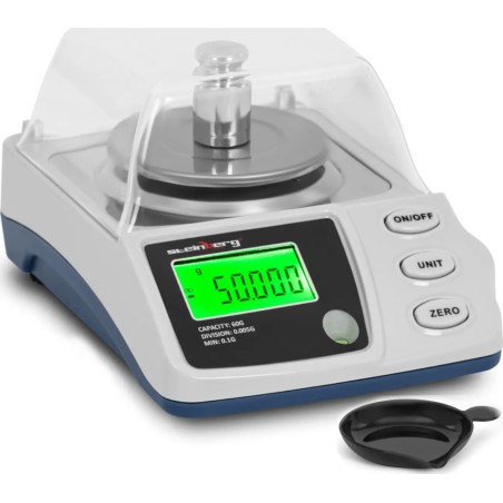 Präzisions-Laborwaage mit Schutzhaube 0,1–60 g / 0,005 g Präzisions-Laborwaage mit Schutzhaube 0,1–60 g / 0,005 g